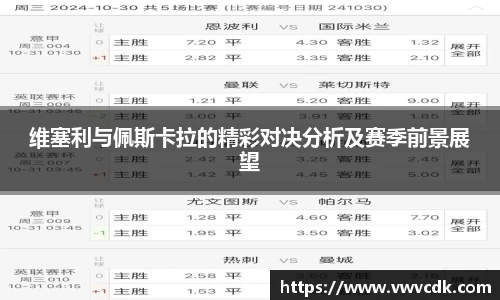 维塞利与佩斯卡拉的精彩对决分析及赛季前景展望